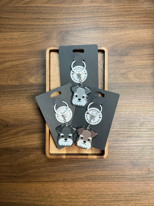 Schnauzer Face Acrylic Keychain