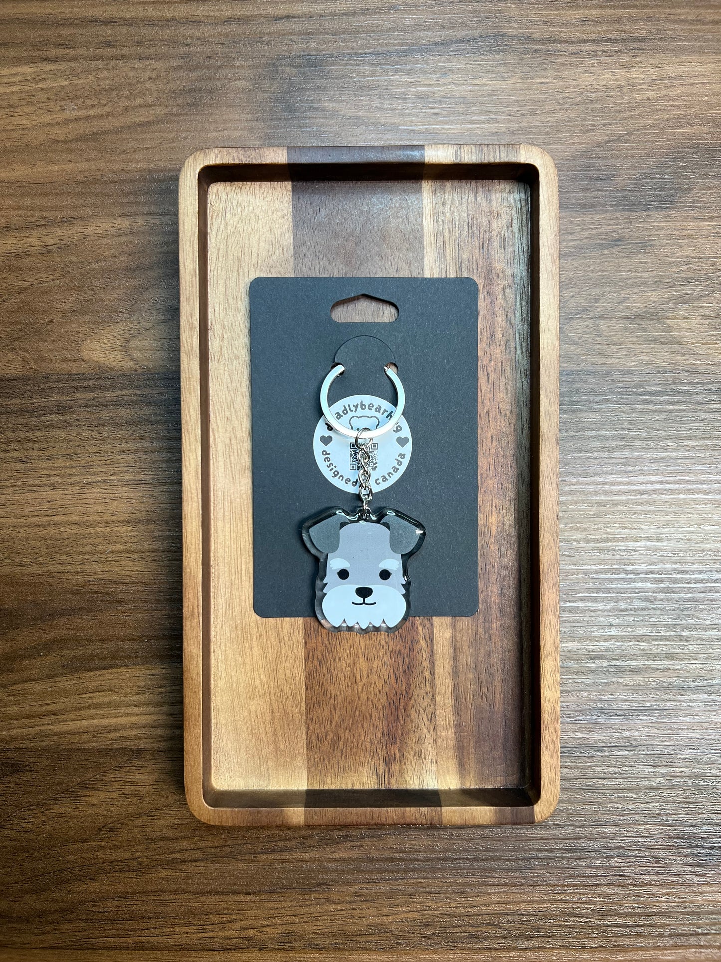 Schnauzer Face Acrylic Keychain