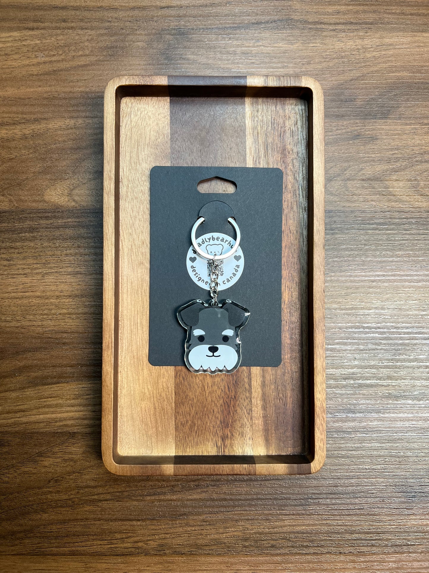 Schnauzer Face Acrylic Keychain